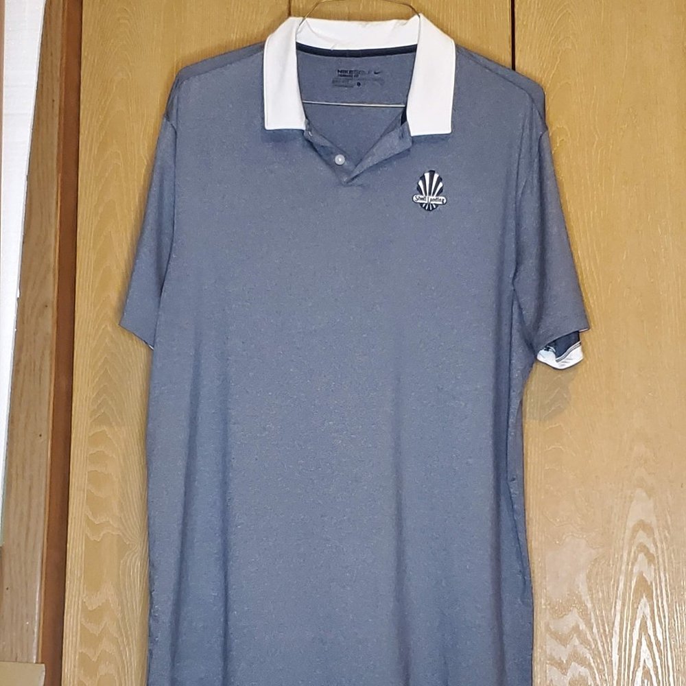 Nike Golf Men's Gray Short Sleeve Polo Shirt Size XL Dri-Fit Shell Landing